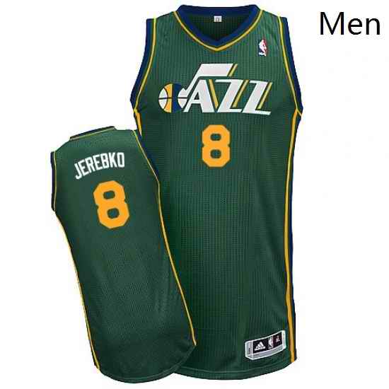 Mens Adidas Utah Jazz 8 Jonas Jerebko Authentic Green Alternate NBA Jersey